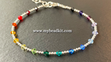 Crystal Bead & Silver Plated Bead Bracelet Kit (Spring Colors)