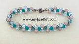 NEW! Right Angle Weave Glass Bead Bracelet Kit (Turquoise & Beige)
