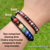 Chakra Stone Leather Wrap Bracelet Kit (8mm Semi-precious Stones)