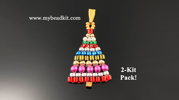 Beaded Holiday Tree Pendant (2-Kit Pack)