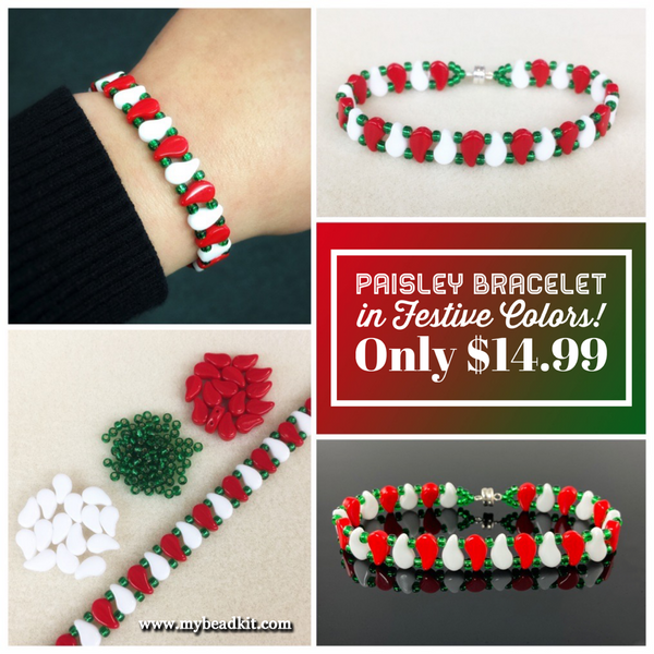 Christmas glass bead bracelets shop