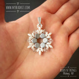 Beaded Snowflake Pendant (Silver)