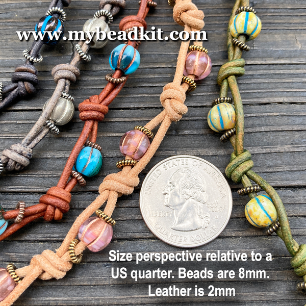 Boho leather deals bracelets