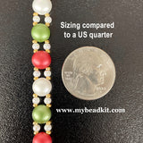 Sweet Candy! Beaded Bracelet Kit with 2-Hole Glass Beads (Holiday Colors)