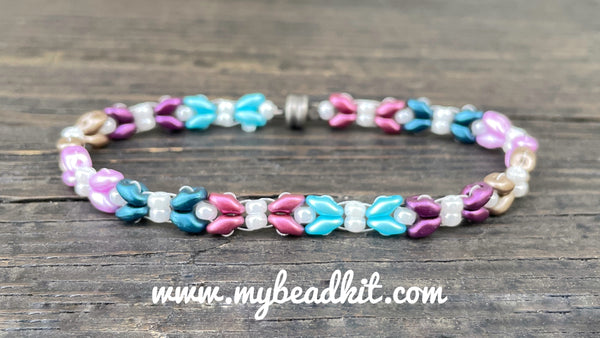 Purple on sale beaded bracelet