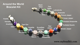 NEW! Around the World - Basic Beaded Bracelet Kit - 6mm Semi-Precious Stones