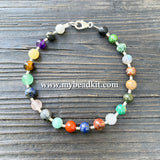 NEW! Around the World - Basic Beaded Bracelet Kit - 6mm Semi-Precious Stones