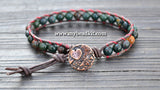NEW! Bloodstone Leather Wrap Bracelet Kit (6mm Semi-precious Stone)