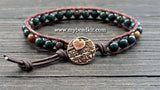 NEW! Bloodstone Leather Wrap Bracelet Kit (6mm Semi-precious Stone)