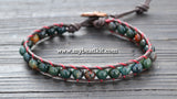NEW! Bloodstone Leather Wrap Bracelet Kit (6mm Semi-precious Stone)