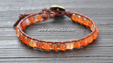 NEW! Carnelian Leather Wrap Bracelet Kit (6mm Semi-precious Stone)