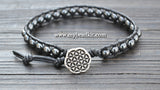 NEW! Hematite Leather Wrap Bracelet Kit (6mm Semi-precious Stone)