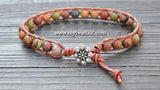 NEW! Red Creek Jasper Leather Wrap Bracelet Kit (6mm Semi-precious Stone)