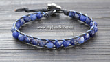 NEW! Sodalite Leather Wrap Bracelet Kit (6mm Semi-precious Stone)