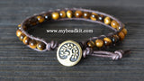 NEW! Tiger Eye Leather Wrap Bracelet Kit (6mm Semi-precious Stone)