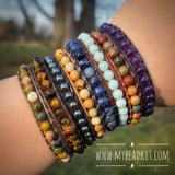 NEW! Amethyst Leather Wrap Bracelet Kit (6mm Semi-precious Stone)