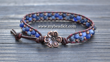 NEW! Stone & Seed Bead Leather Wrap Bracelet Kit - 4mm Sodalite