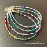 Crystal Bead & Silver Plated Bead Bracelet Kit (Green/Aqua Ombre)