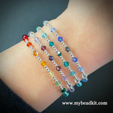 Crystal & Silver Plated Bead Bracelet Kit (Blue Ombre)