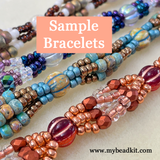 Boho Chic 4-Strand Melon & Seed Bead Bracelet Kit (Teal/Amber/Brown)