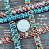 Stone & Seed Bead Leather Wrap Bracelet Kit - 4mm Mexican Crazy Lace Agate