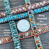 Stone & Seed Bead Leather Wrap Bracelet Kit - 4mm Red Creek Jasper