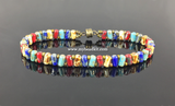 Zig-Zag Beaded Bracelet Kit with 2-Hole Glass Beads (Picasso Color Mix)
