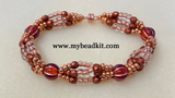 Boho Chic 4-Strand Melon & Seed Bead Bracelet Kit (Copper)