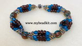 Boho Chic 4-Strand Melon & Seed Bead Bracelet Kit (Teal/Amber/Brown)