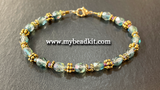 Basic Beaded Bracelet Kit - Sea Foam & Gold