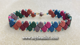 Mermaid Beaded Bracelet Kit using 2-Hole Ginko Glass Beads (Velvet Jewel Tones)