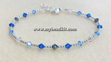 Crystal & Silver Plated Bead Bracelet Kit (Blue Ombre)