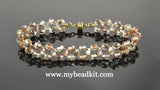 NEW! Right Angle Weave Glass Bead Bracelet Kit (Brown)