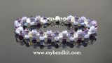 NEW! Right Angle Weave Glass Bead Bracelet Kit (Purple)