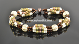 NEW! Boho Chic 4-Strand Melon & Seed Bead Bracelet Kit (Cream/Brown/Khaki)