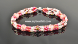 Boho Chic 4-Strand Melon & Seed Bead Bracelet Kit (Pink Rose)