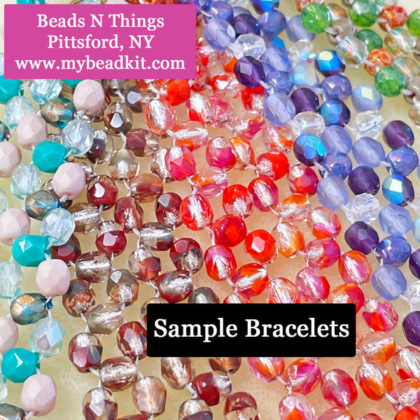 NEW! Right Angle Weave Glass Bead Bracelet Kit (Green & Peach