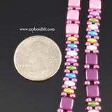 Springtime Beaded Bracelet Kit with 2-Hole Glass Beads (Pink Mix)