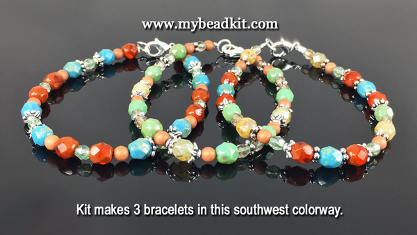 3-Kit Multipack: Basic Beaded Bracelet Kits (Multi-colors)