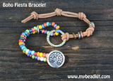 Boho Fiesta Bracelet Kit - Seed Beads and Leather Bracelet - Boho Style