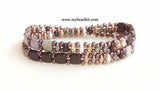 Springtime Beaded Bracelet Kit with 2-Hole Glass Beads (Brown Mix)