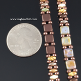 Springtime Beaded Bracelet Kit with 2-Hole Glass Beads (Brown Mix)
