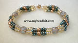 Boho Chic 4-Strand Melon & Seed Bead Bracelet Kit (Golden Khaki)