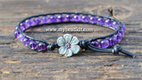 NEW! Amethyst Leather Wrap Bracelet Kit (6mm Semi-precious Stone)