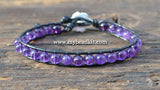 Amethyst Leather Wrap Bracelet Kit (6mm Semi-precious Stone)