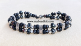 Easy Double-Strand Beaded Bracelet Kit (Black Color Mix)