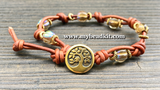 Boho Chic Glass Bead & Knotted Leather Bracelet Kit (Amber & Gold)