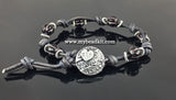 Boho Chic Glass Bead & Knotted Leather Bracelet Kit (Black & Silver)