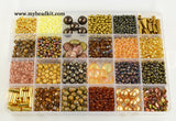 Bead Assortment Box (Amber, Copper, Brown Mix)