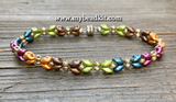 Dragonfly Wings Beaded Bracelet Kit with 2-Hole Glass Beads (Autumn Mix)